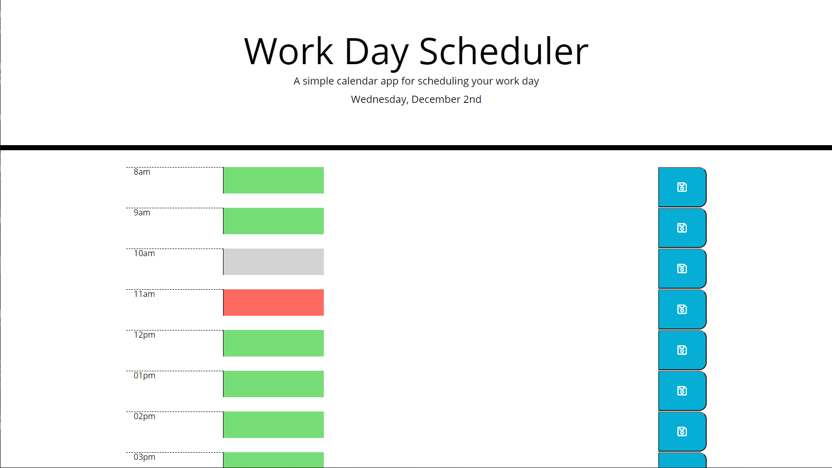 work scheduler
